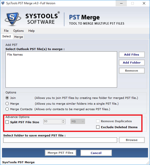 Split PST File Size