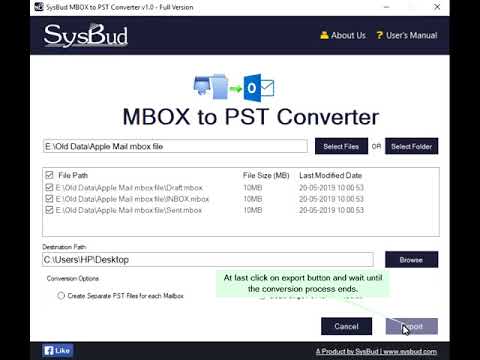 Sysbud mbox converter