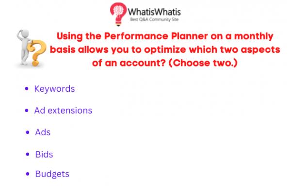 Using the Performance Planner on a monthly basis allows you to optimize which two aspects of an account? (Choose two.)