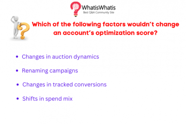Which of the following factors wouldn’t change an account’s optimization score?
