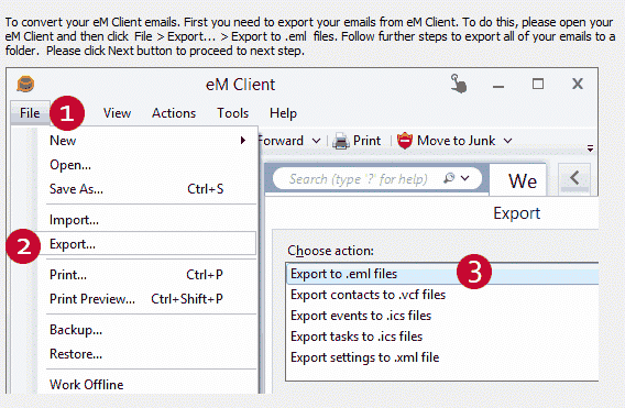 How to Export Data From eM Client eM Client Export Process